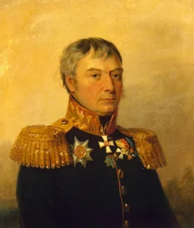 Het portret van de Russische generaal Apollon Stepanovich Zhemchuzhnikov in de Militaire Galerij van het Winterpaleis